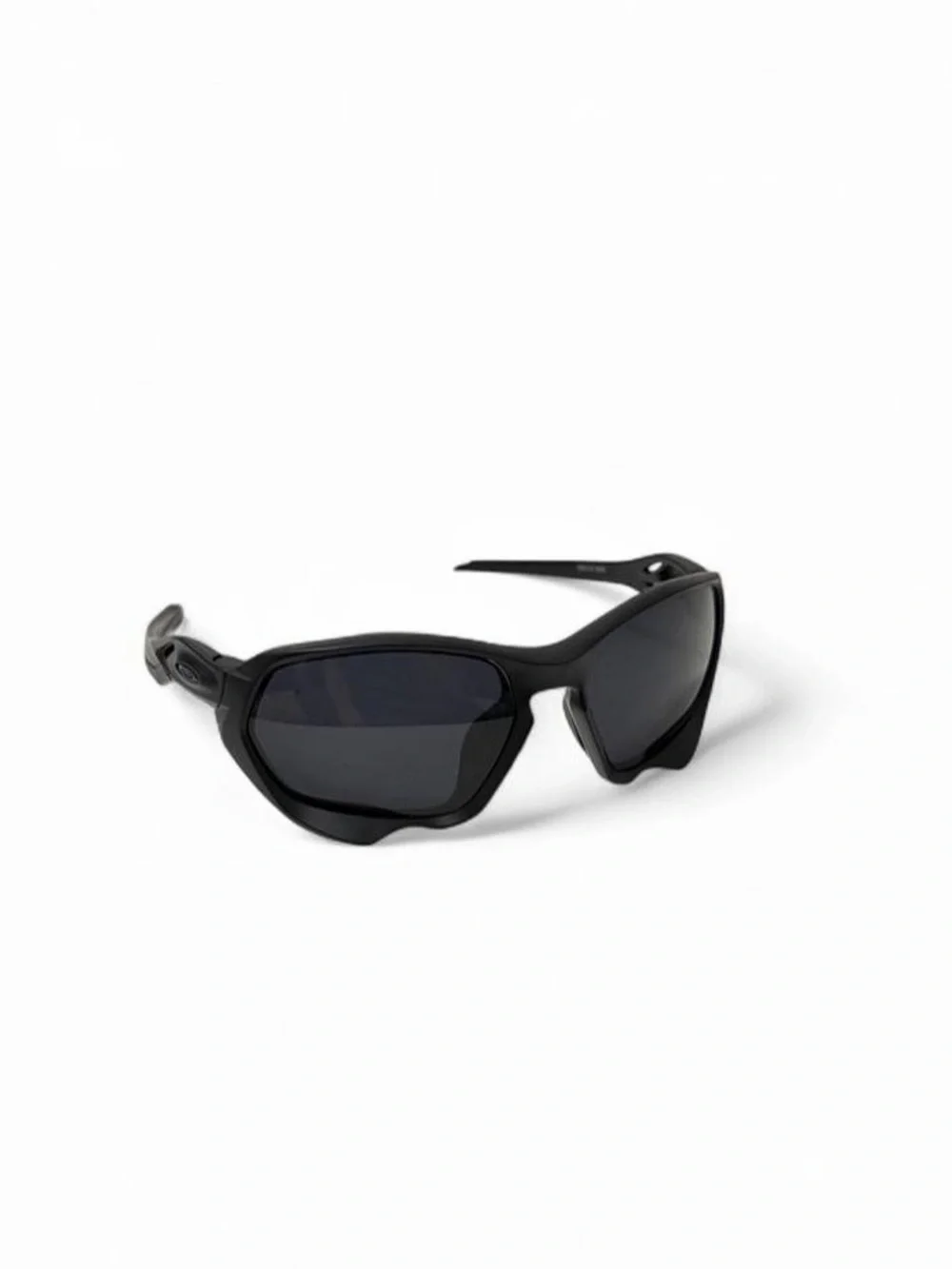 Futuristic Black Wraparound Sunglasses Oakley Style